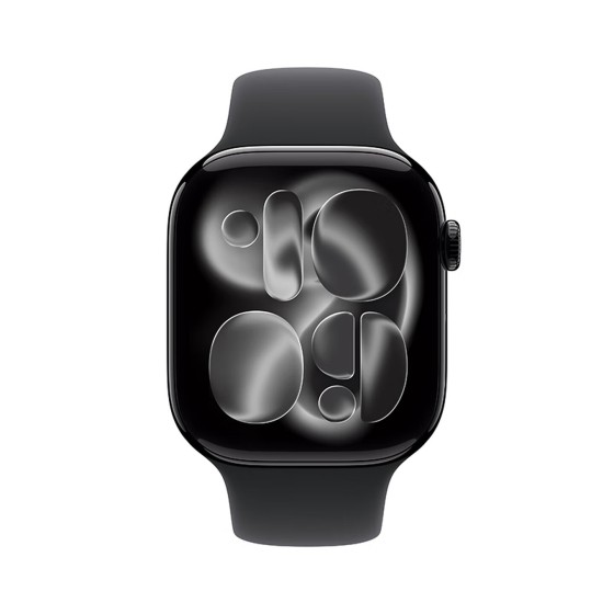Apple/苹果 Watch S11 智能手表GPS+蜂窝款46毫米亮黑色铝金属表壳黑色运动型表带