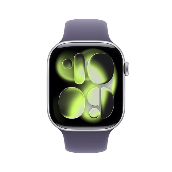 Apple/苹果WatchS11智能手表GPS款46毫米银色铝金属表壳雾紫色运动型表带